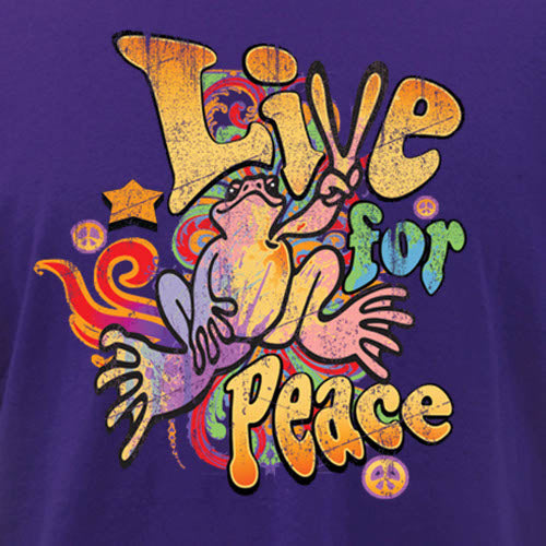 Peace Frogs Adult Live for Peace Short Sleeve T-Shirt