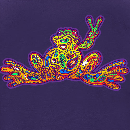 Peace Frogs Adult Paisley Frog Short Sleeve T-Shirt