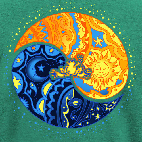 Peace Frogs Adult Sun Moon Ying Yang Short Sleeve T-Shirt