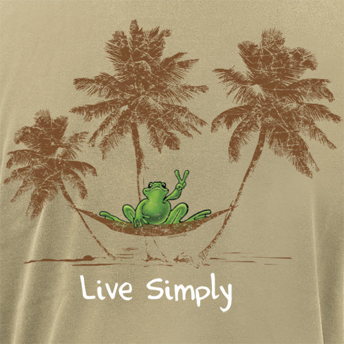 Peace Frogs Live Simply Hammock Adult Long Sleeve T-Shirt