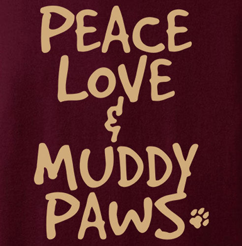 Peace Love Muddy Paws Peace Dogs Short Sleeve T-Shirt