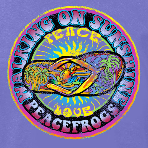 Peace Frogs Walking on Sunshine Frog Garment Dye Short Sleeve T-Shirt