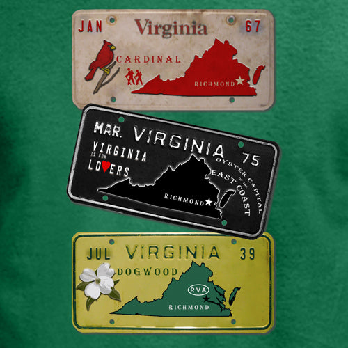Beyond The Pond Adult Virginia Plates Short Sleeve T-Shirt