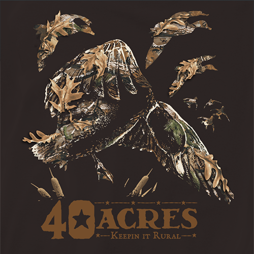 Fourty Acres Camo Duck Landing Adult Short Sleeve T-Shirt