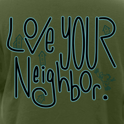 Peace Frogs Adult Love Thy Neighbor Frog Short Sleeve T-Shirt