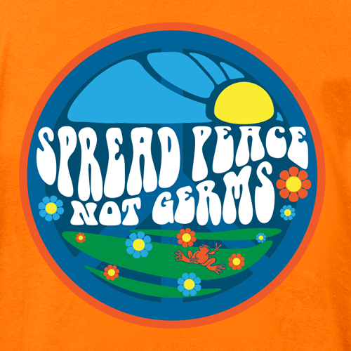 Peace Frogs Adult Spread Peace Not Germs Short Sleeve T-Shirt
