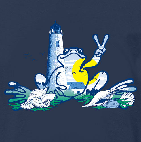Peace Frogs Adult Lighthouse Frog Short Sleeve T-Shirt