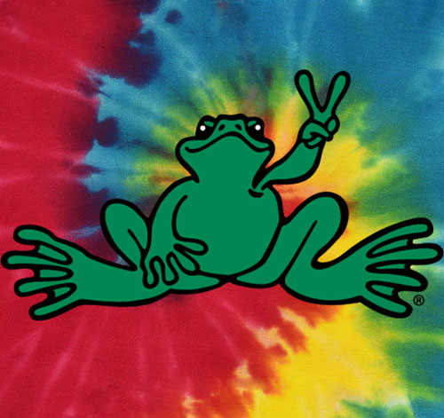 Peace Frogs Green Frog Tie-Dye Adult Pullover Hooded Sweatshirt