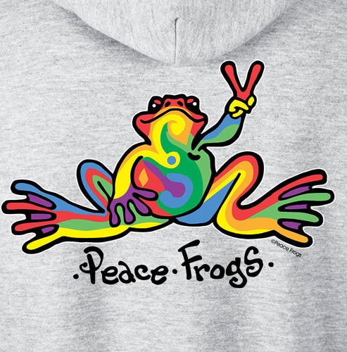 Peace Frogs Retro Printed Youth Hooded Pullover Sweatshirt