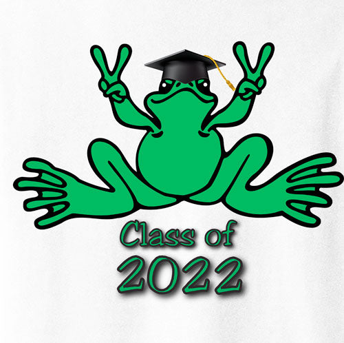 Peace Frogs Graduation Frog Adult Short Sleeved T-Shirt