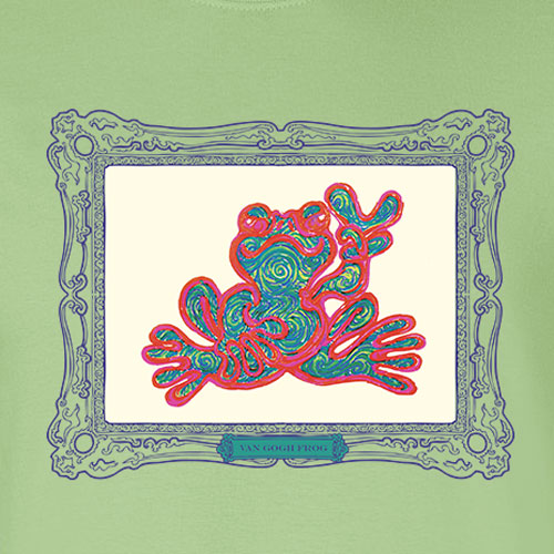 Peace Frogs Adult Van Gogh Frog Short Sleeve T-Shirt