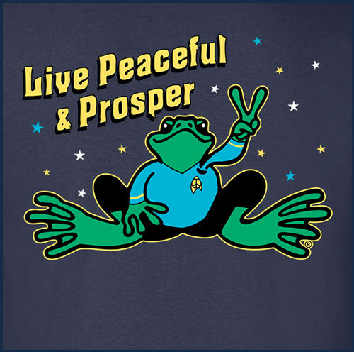 Peace Frogs Adult Live Peaceful and Prosper Frog Short Sleeve T-Shirt