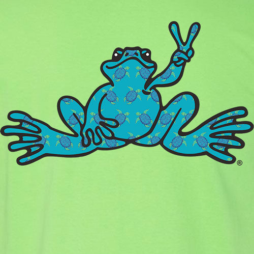 Peace Frogs Adult Sea Turtle Fill Frog Short Sleeve T-Shirt