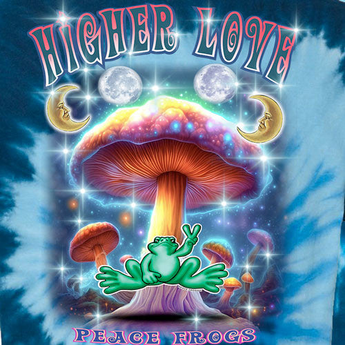 Peace Frogs Adult Higher Love Frog Tie-Dye Short Sleeve T-Shirt