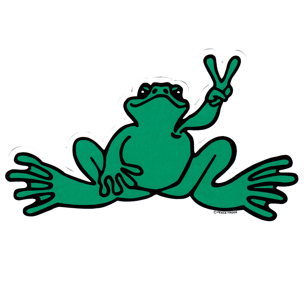 Peace Frogs Sm Green Sticker