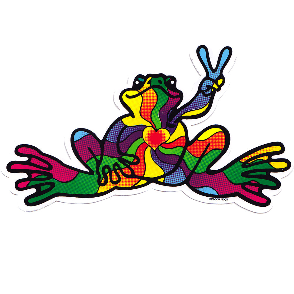 Peace Frogs Heart And Soul Sticker