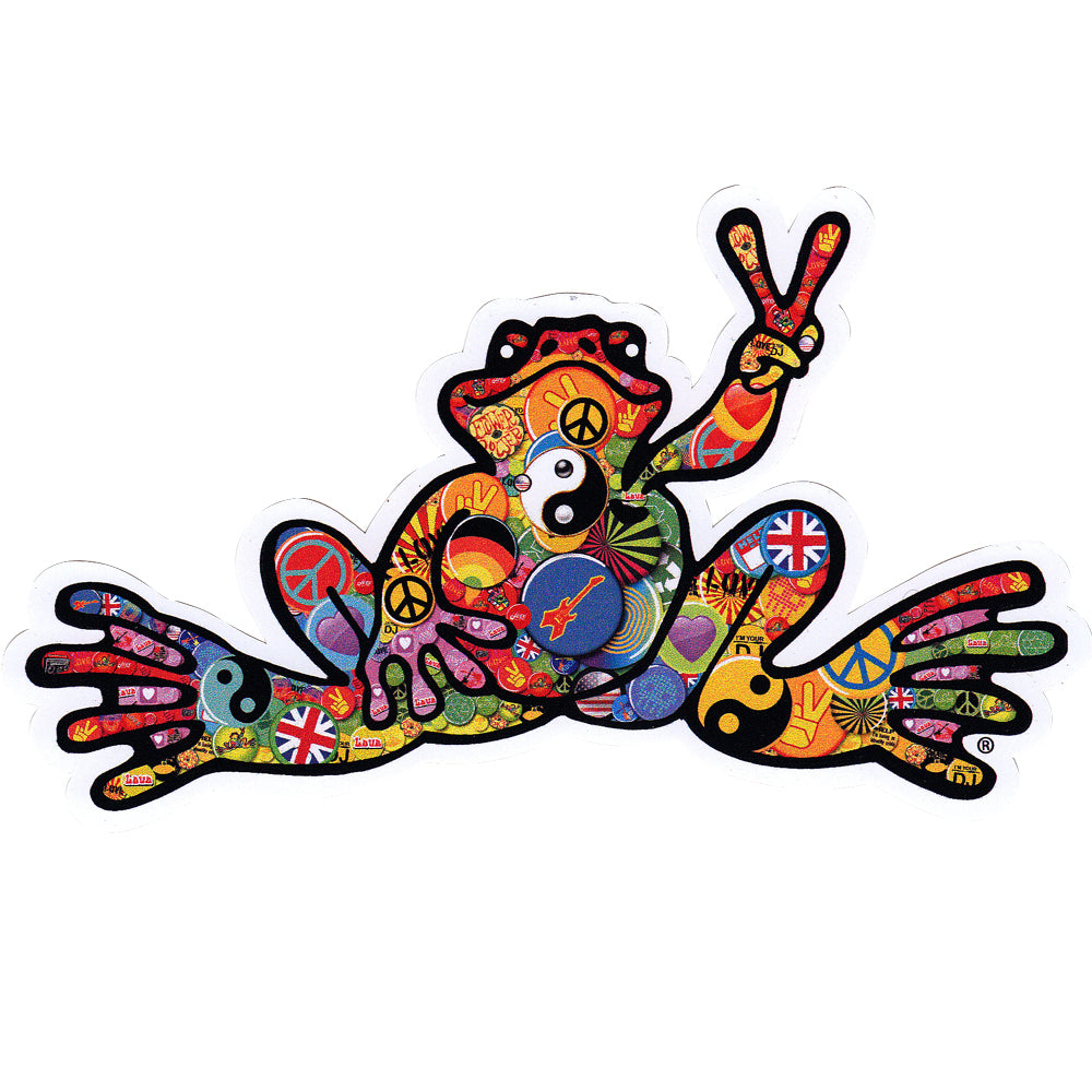 Peace Frogs Buttons Sticker