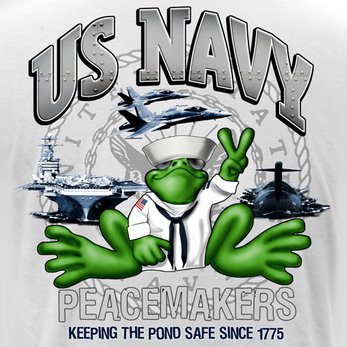 Peace Frogs Adult US Navy Short Sleeve T-Shirt