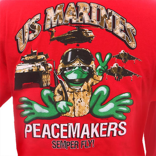 Peace Frogs Adult US Marines Short Sleeve T-Shirt