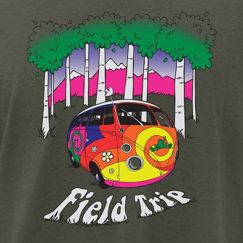 Peace Frogs Adult Field Trip Van Short Sleeve T-Shirt