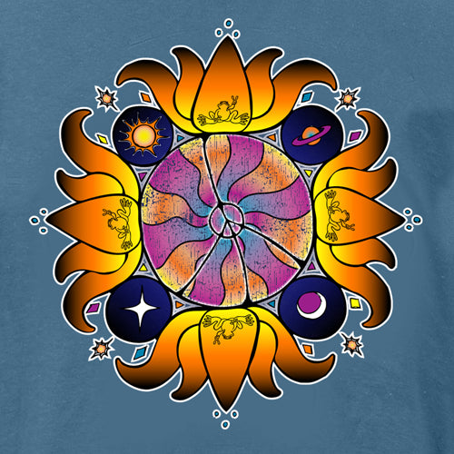 Peace Frogs Adult Crazy Lotus Short Sleeve T-Shirt