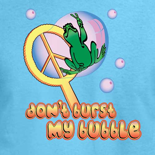 Peace Frogs Adult Don't Burst My Bubble Short Sleeve T-Shirt
