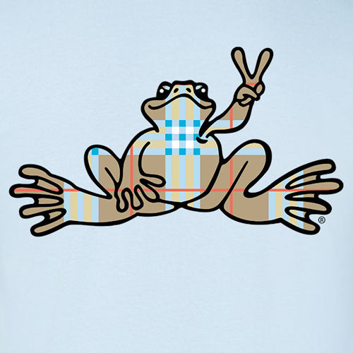 Peace Frogs Adult Plaid Frog Short Sleeve T-Shirt