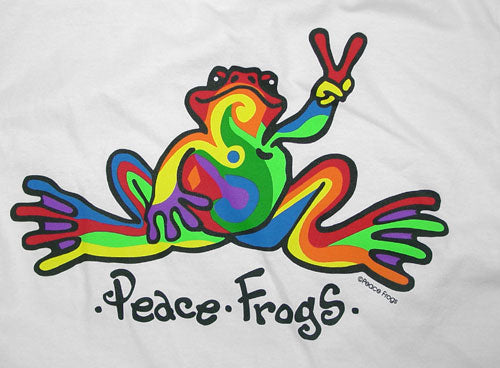 Peace Frogs Adult Retro Short Sleeve T-Shirt