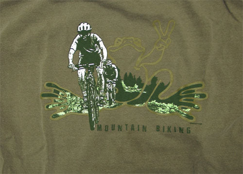 Peace Frogs Adult Mountain Biking Short Sleeve T-Shirt