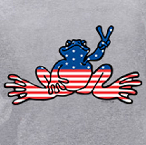 Peace Frogs Granite American Flag Adult Long Sleeve T-Shirt