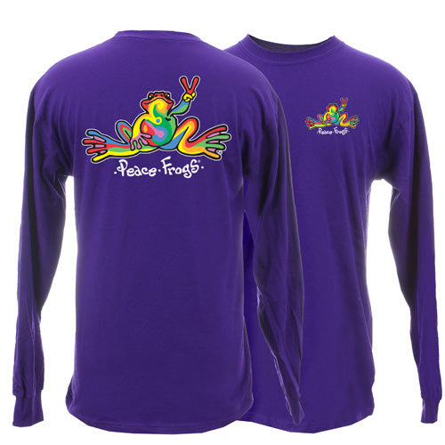 Peace Frogs Retro Adult Long Sleeve T-Shirt