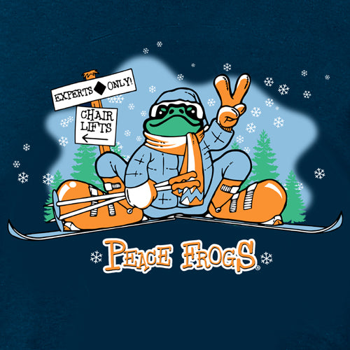 Peace Frogs Adult Ski Short Sleeve T-Shirt