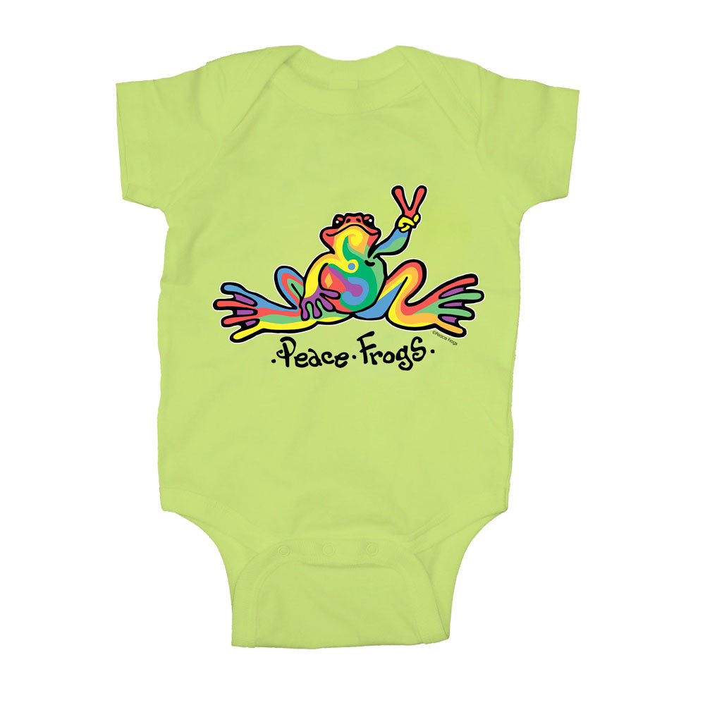 Peace Frogs Retro Infant Short Sleeve Onesie