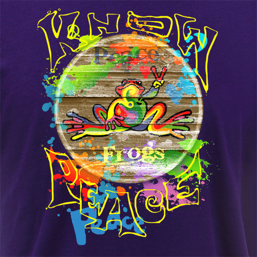 Peace Frogs Adult Retro Knows Peace Short Sleeve T-Shirt