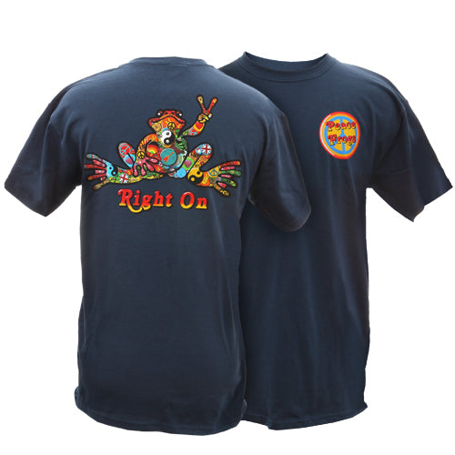 Peace Frogs Adult Button Frog Short Sleeve T-Shirt