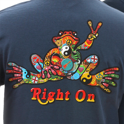 Peace Frogs Adult Button Frog Short Sleeve T-Shirt