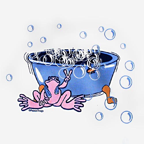 Peace Frogs Adult Bath Time Short Sleeve T-Shirt