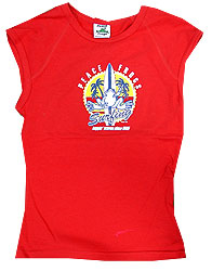Peace Frogs Red Surfing Muscle T-Shirt