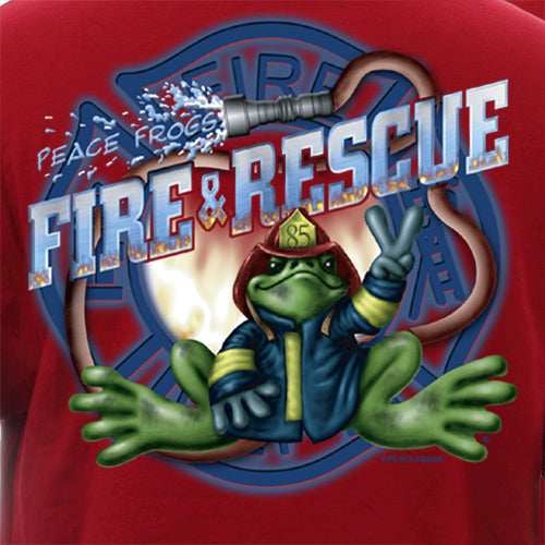 Peace Frogs Firefighter Short Sleeve Kids T-Shirt