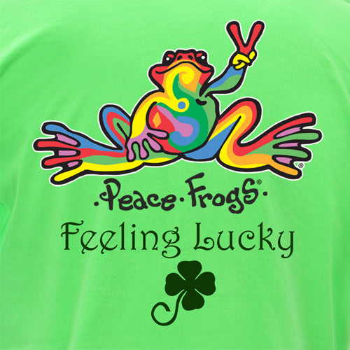 Peace Frogs Adult Feeling Lucky Retro Frog Short Sleeve T-Shirt