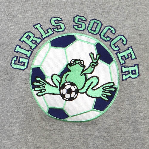 Peace Frogs Junior Girls Soccer Embroidered Pullover Crewneck Sweatshirt