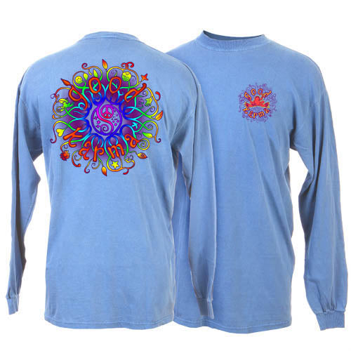 Peace Frogs Carolina Blue Good Karma Adult Long Sleeve T-Shirt