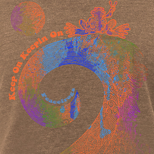 Peace Frogs Ladies Keep On Keeping On Vintage Heathered Short Sleeve T-Shirt