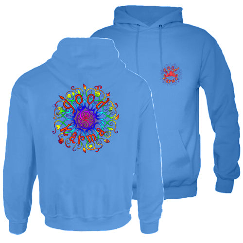 Peace Frogs Good Karma Printed Adult Hooded Pullover Sweatshirt
