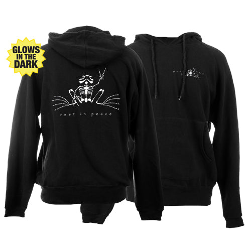 Peace Frogs Rest In Peace Printed Adult Hooded Pullover Sweatshirt