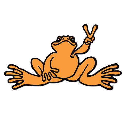 Peace Frogs Small Orange Sticker