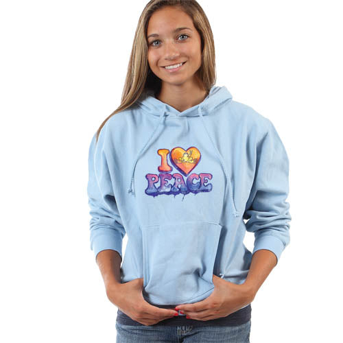 Peace Frogs I Heart Peace Junior Hooded Pullover Sweatshirt