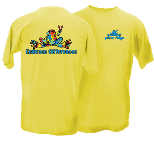 Peace Frogs Adult Embrace Differences Short Sleeve T-Shirt