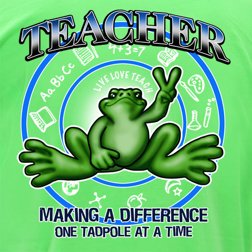 Peace Frogs Adult Teacher Short Sleeve T-Shirt