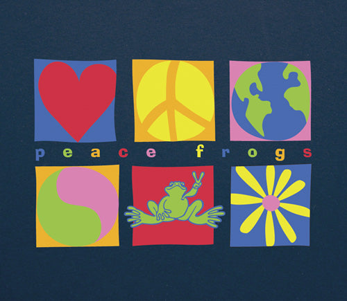 Peace Frogs Adult Symbols Short Sleeve T-Shirt